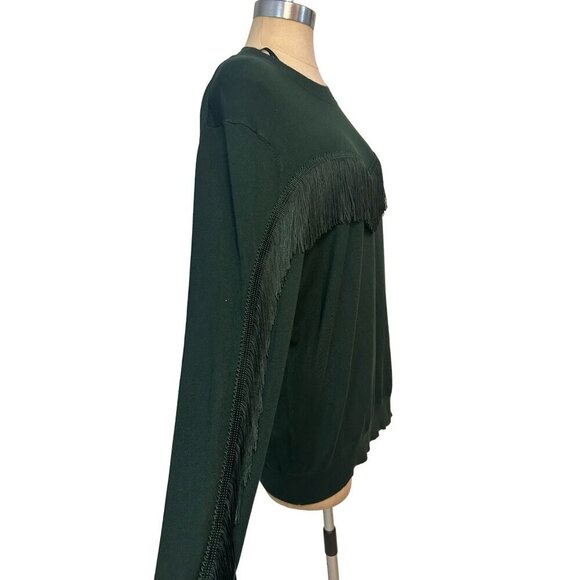 Ted Baker London Aniebal Dark Green Fringe Sweater Crew Neck size 5 XL - Picture 3 of 6